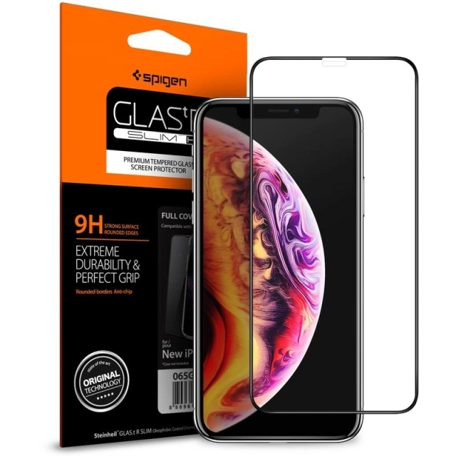 Защитное стекло для iPhone 11 Pro / XS / X Spigen (063GL25234) GLAS.tR Slim Full Cover Black