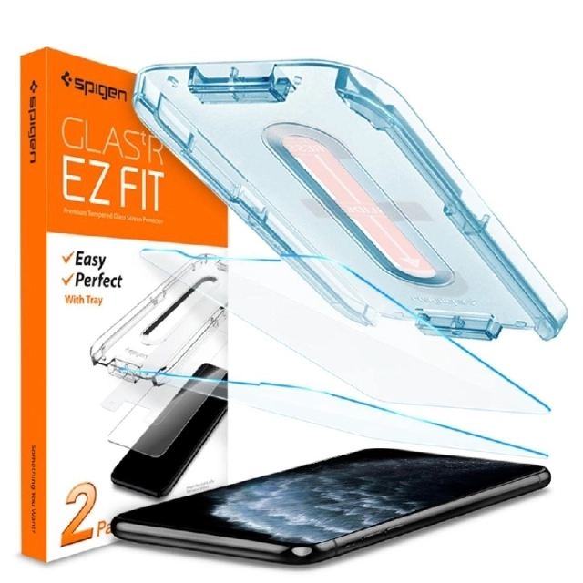 Защитное стекло для iPhone 11 Pro / XS / X Spigen (063GL25358) EZ FIT GLAS.tR SLIM Clear