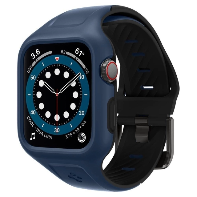 Чехол с ремешком для Apple Watch SE 2/SE/6/5/4 (44mm) Spigen (ACS02225) Liquid Air Pro Navy Blue