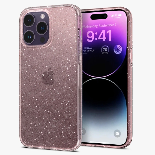 Чехол для iPhone 14 Pro Max Spigen (ACS04811) Liquid Crystal Glitter Rose Quartz