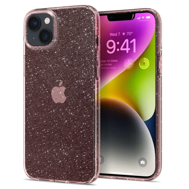 Чехол для iPhone 14 Spigen (ACS05035) Liquid Crystal Glitter Rose Quartz