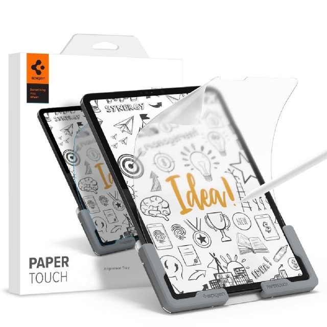 Комплект защитных пленок для iPad Pro 12.9 (2021/2020/2018) Spigen (AFL02196) Screen Protector Paper Touch Clear