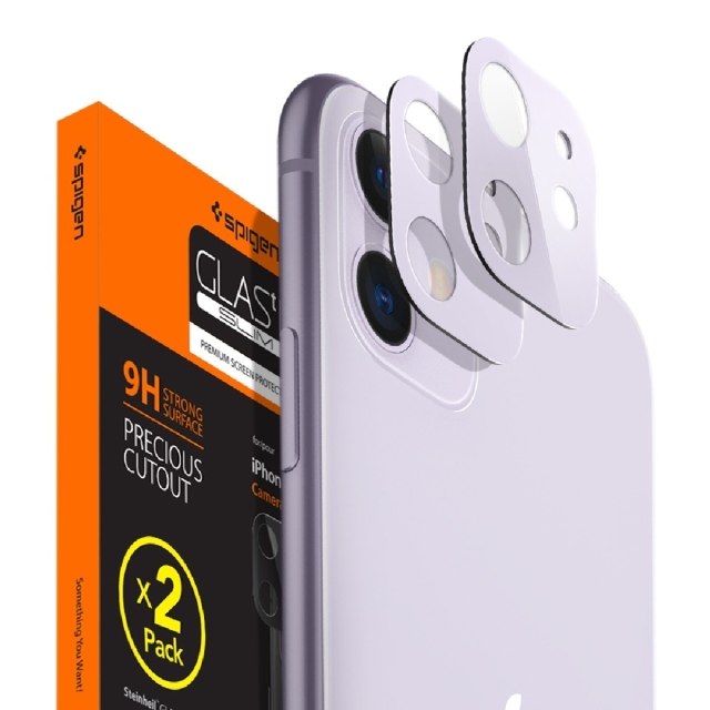 Комплект защитных стекол для камеры для iPhone 11 Spigen (AGL00510) Full Cover Camera Lens Purple