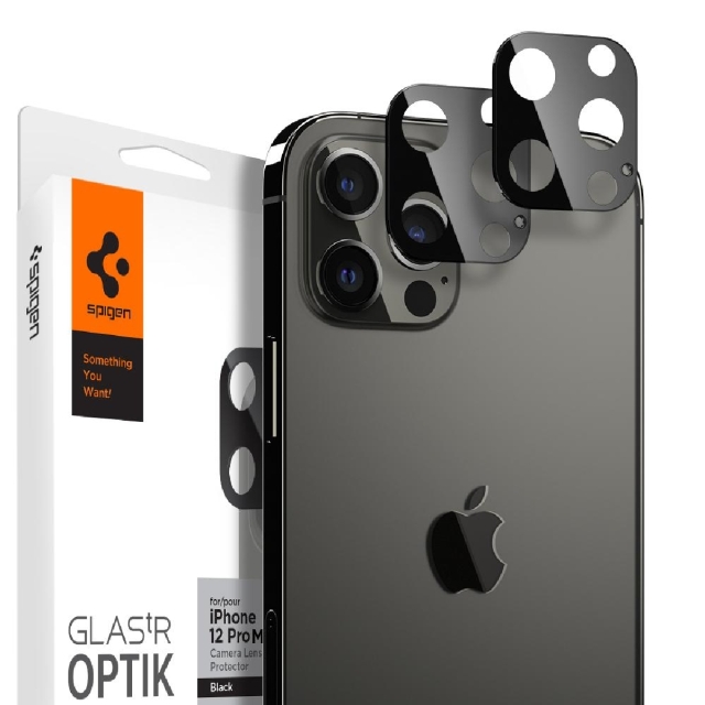 Комплект защитных стекол для камеры для iPhone 12 Pro Max Spigen (AGL01797) Glas.tR Optik Lens Black