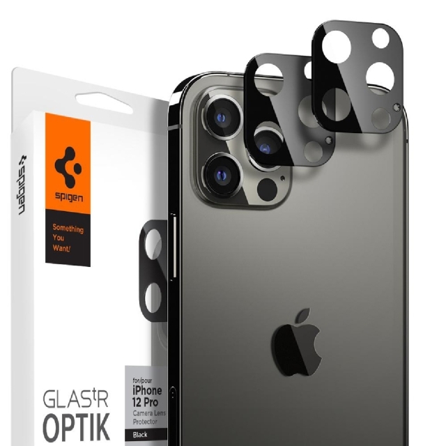 Комплект защитных стекол для камеры для iPhone 12 Pro Spigen (AGL01807) Glas.tR Optik Lens Black