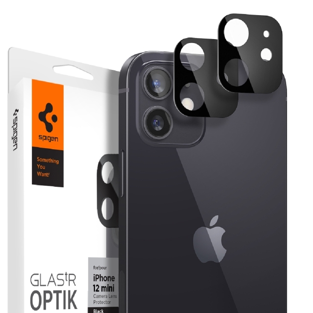 Комплект защитных стекол для камеры для iPhone 12 Mini Spigen (AGL01817) Glas.tR Optik Lens Black