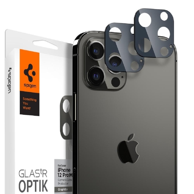 Комплект защитных стекол для камеры для iPhone 12 Pro Max Spigen (AGL02453) Optik Lens Protector Graphite