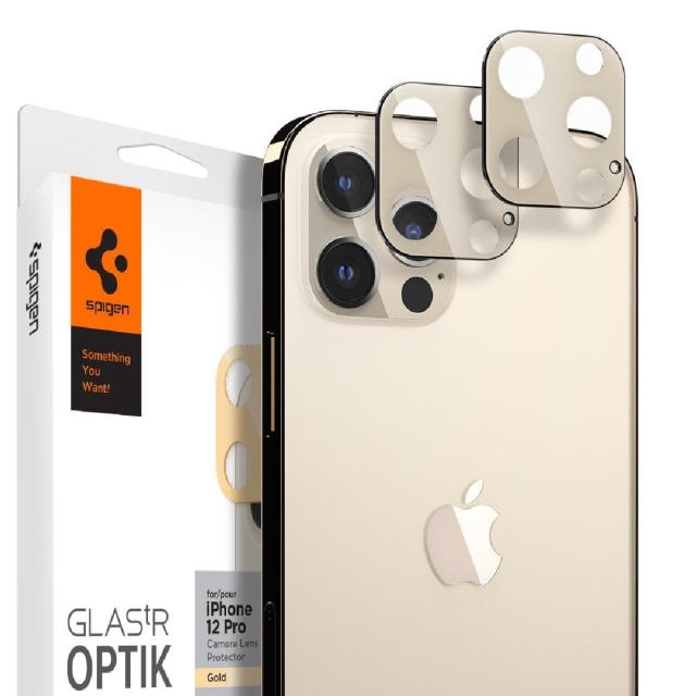 Комплект защитных стекол для камеры для iPhone 12 Pro Spigen (AGL02458) Optik Lens Protector Gold