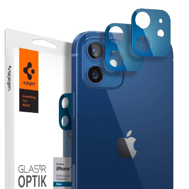 Комплект защитных стекол для камеры для iPhone 12 Spigen (AGL02470) Optik Lens Protector Blue