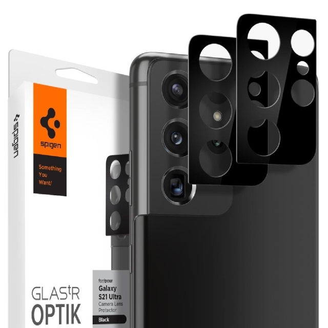Комплект защитных стекол для камеры для Galaxy S21 Ultra Spigen (AGL02531) Optik Lens Protector Black