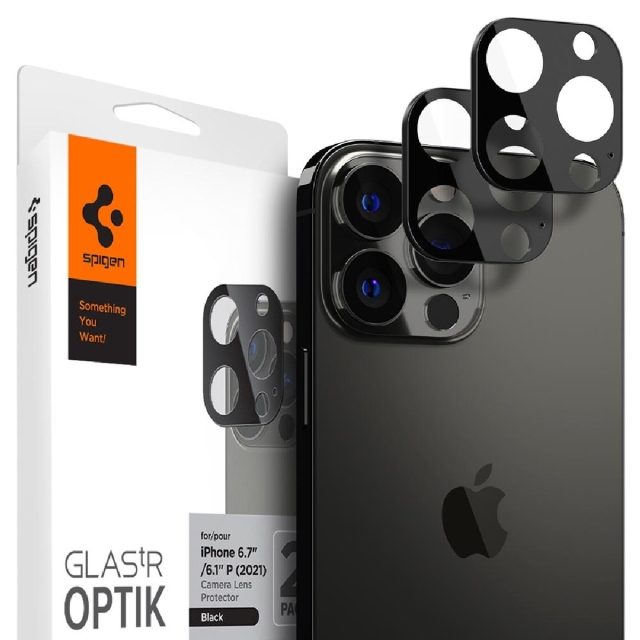 Комплект защитных стекол для камеры для iPhone 13 Pro Max / iPhone 13 Pro Spigen (AGL03394) Optik Lens Protector Black
