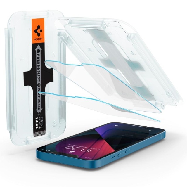 Комплект защитных стекол для iPhone 13 Mini Spigen (AGL03396) EZ FIT GLAS.tR SLIM Clear