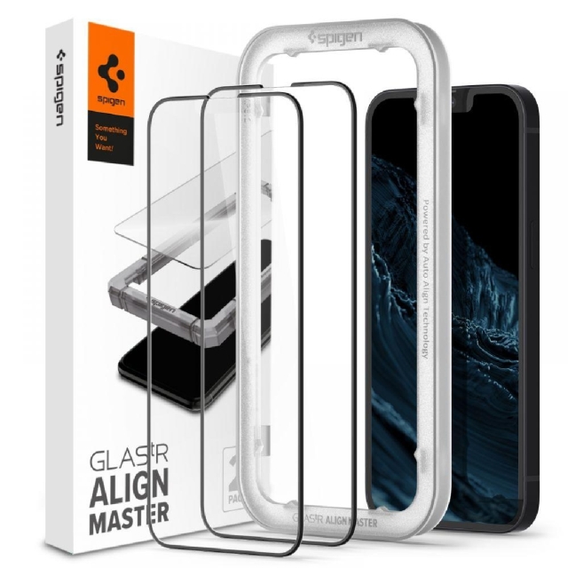 Комплект защитных стекол для iPhone 13 Mini Spigen (AGL03398) Glas.tR Align Master Full Cover Black
