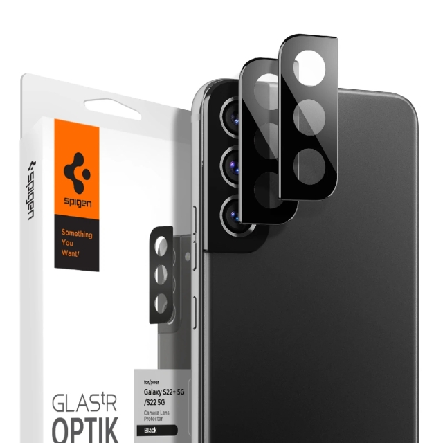 Комплект защитных стекол для камеры для Galaxy S22 / Galaxy S22 Plus Spigen (AGL04146) Optik Lens Protector Black