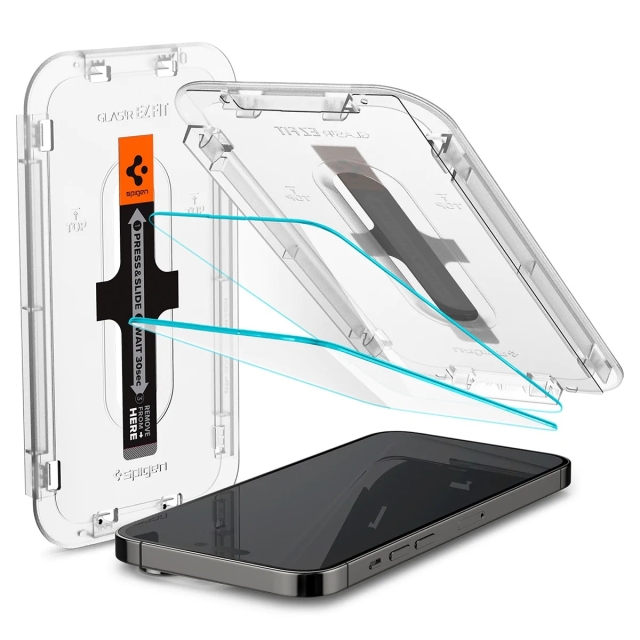 Комплект защитных стекол для iPhone 14 Pro Max Spigen (AGL05202) EZ FIT GLAS.tR (Sensor Protection) Clear