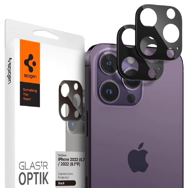 Комплект защитных стекол для камеры для iPhone 14 Pro / 14 Pro Max Spigen (AGL05273) Optik Lens Protector Black