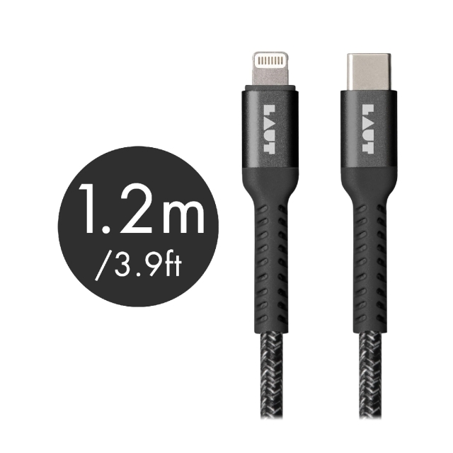 Кабель USB C - Lightning Cable (1.2m) Laut (L_LKT_CL1.2_BK) LINK TOUGH MATTER Black