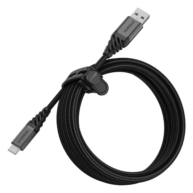 Кабель USB-C - USB-A (3m) OtterBox (78-52666) Premium Dark Ash (Black)