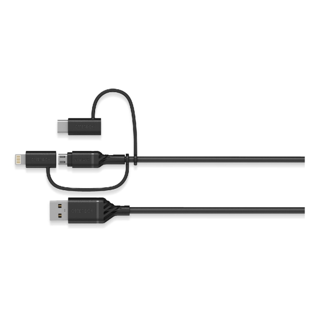 Кабель 3-в-1 (Micro-USB/Lightning/USB-C) (1m) OtterBox (78-52685) Cable Black
