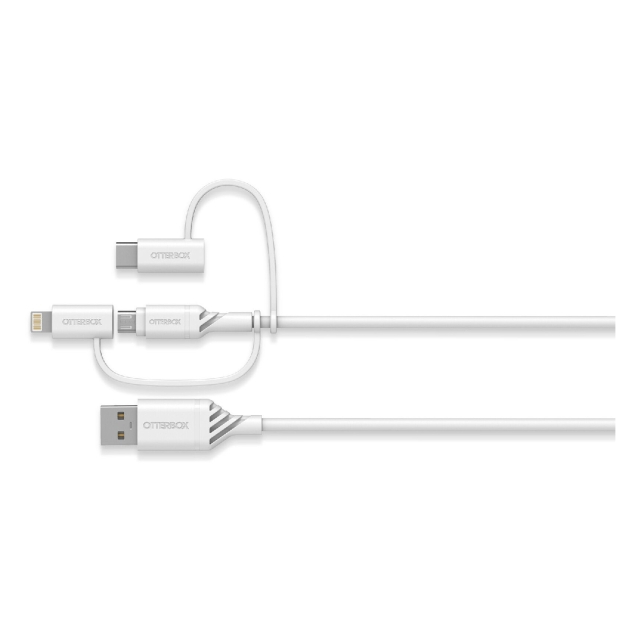 Кабель 3-в-1 (Micro-USB/Lightning/USB-C) (1m) OtterBox (78-52686) Cable Cloud Dream (White)