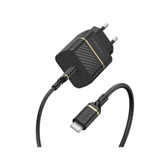 Сетевое зарядное устройство с кабелем USB-C to USB-C 20W Wall Charger + Cable OtterBox (78-80481) Fast Charge Kit Black