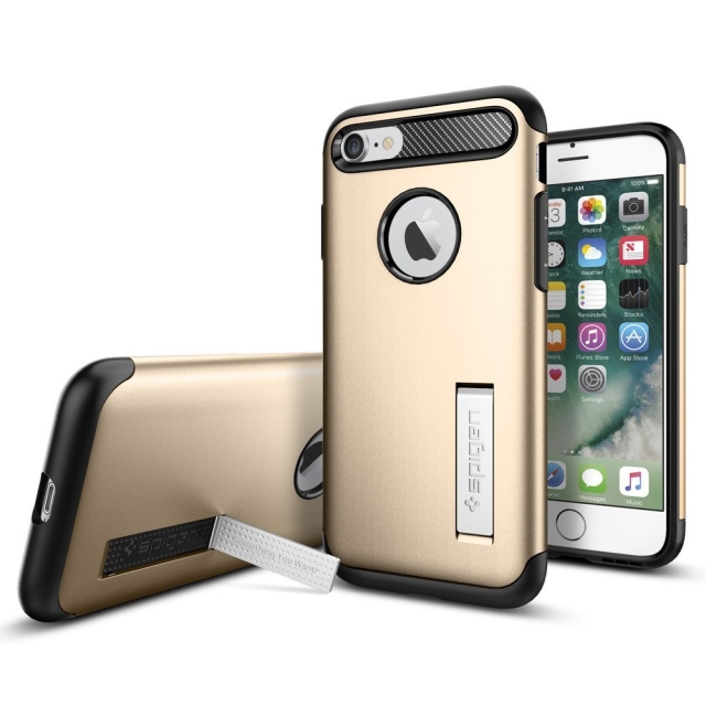 Чехол для iPhone SE (2022/2020)/8/7 Spigen (042CS20302) Slim Armor Gold