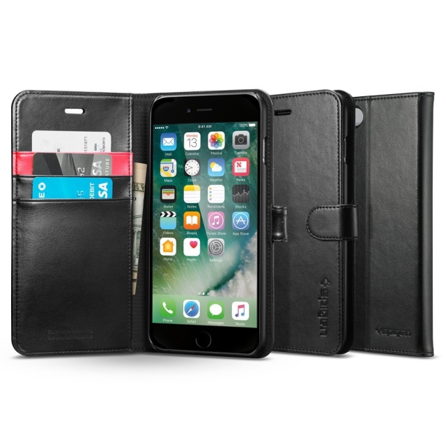Чехол-книжка для iPhone SE (2022/2020)/8/7 Spigen (042CS20545) Wallet S Black