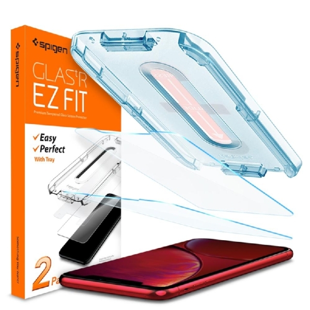 Защитное стекло для iPhone 11 / XR Spigen (064GL25166) EZ FIT GLAS.tR SLIM Clear