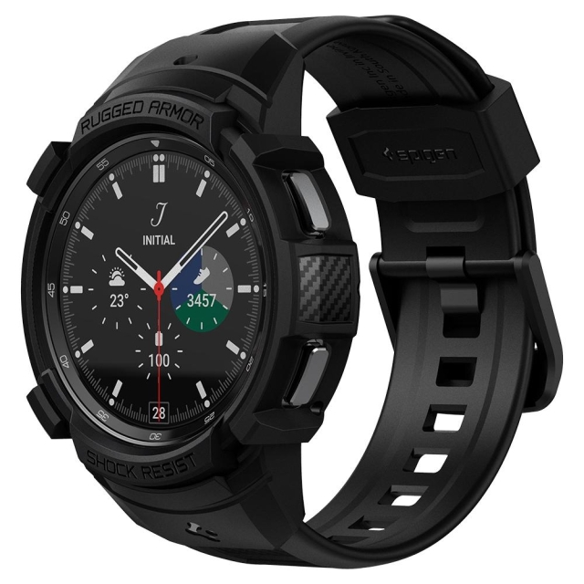 Чехол с ремешком для Galaxy Watch 4 Classic (46mm) Spigen (ACS03832) Rugged Armor Pro Black