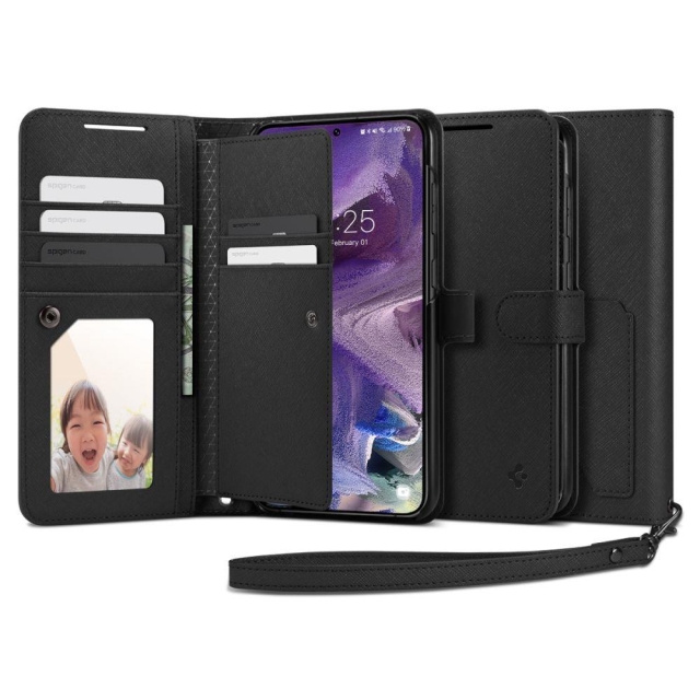 Чехол-книжка для Galaxy S23 Spigen (ACS05723) Wallet S Black