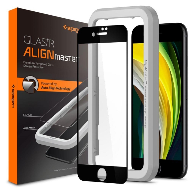 Защитное стекло для iPhone SE (2022/2020)/8/7 Spigen (AGL01294) Align Master Full Cover Black