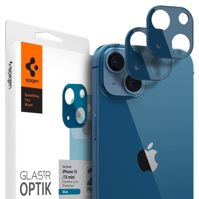 Защитное стекло для камеры для iPhone 13 / 13 Mini Spigen (AGL04037) GlAS.tR Optik Blue