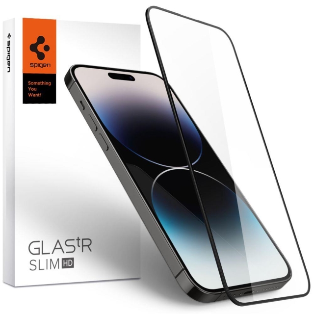 Защитное стекло для iPhone 14 Pro Spigen (AGL05221) GLAS.tR Slim HD Black