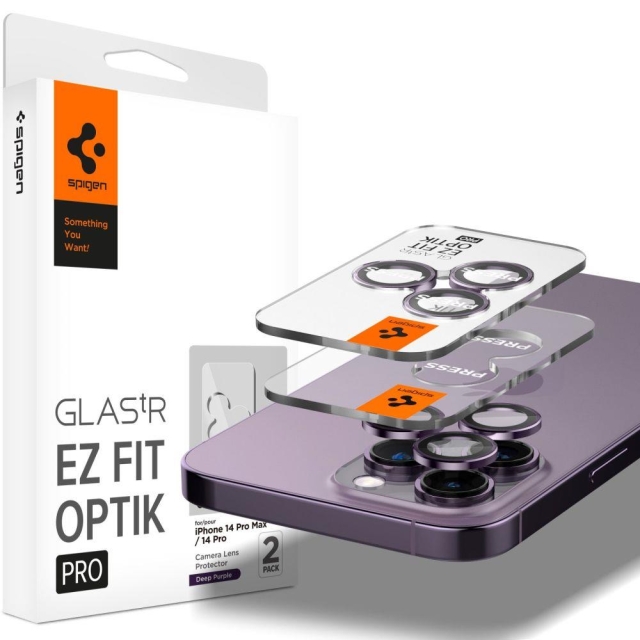 Защитное стекло для камеры для iPhone 14 Pro / 14 Pro Max Spigen (AGL05597) GLAS.tR EZ Fit Optik Pro Deep Purple