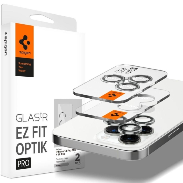 Защитное стекло для камеры для iPhone 14 Pro / 14 Pro Max Spigen (AGL05599) GLAS.tR EZ Fit Optik Pro Silver