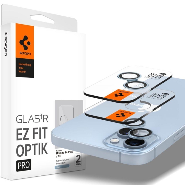 Защитное стекло для камеры для iPhone 14 / 14 Plus Spigen (AGL05602) GLAS.tR EZ Fit Optik Pro Blue