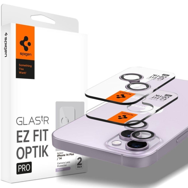 Защитное стекло для камеры для iPhone 14 / 14 Plus Spigen (AGL05603) GLAS.tR EZ Fit Optik Pro Purple