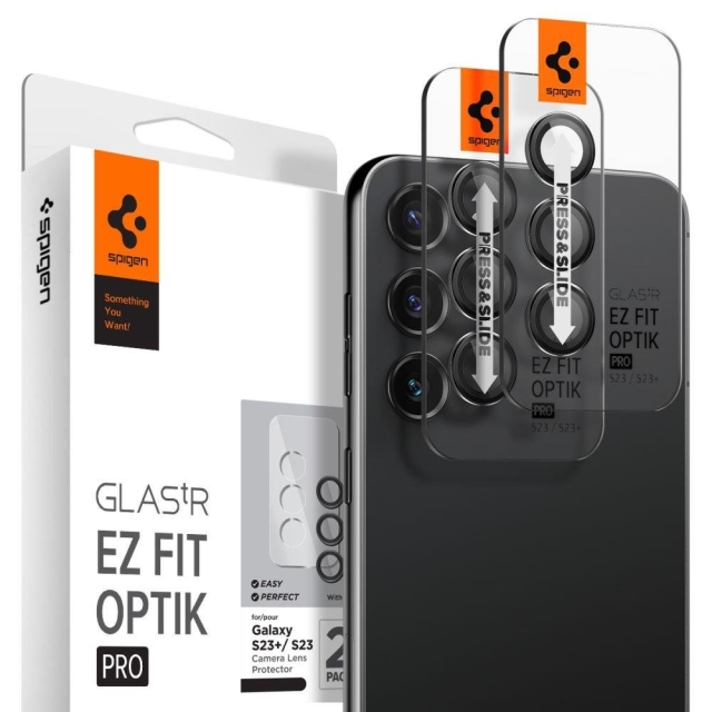 Защитное стекло для камеры для Galaxy S23 Plus / S23 Spigen (AGL05962) GLAS.tR EZ Fit Optik Pro Black