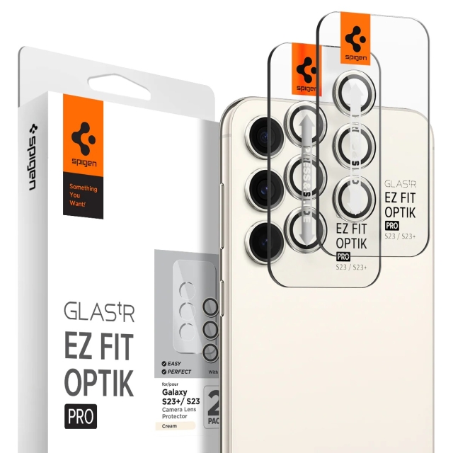 Защитное стекло для камеры для Galaxy S23 Plus / S23 Spigen (AGL06169) GLAS.tR EZ Fit Optik Pro Cream