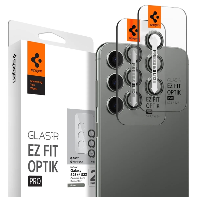 Защитное стекло для камеры для Galaxy S23 Plus / S23 Spigen (AGL06170) GLAS.tR EZ Fit Optik Pro Green