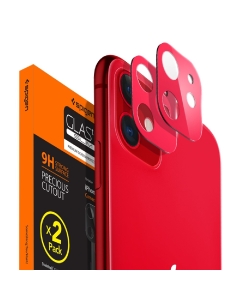 Комплект защитных стекол для камеры для iPhone 11 Spigen (AGL00511) Full Cover Camera Lens Red