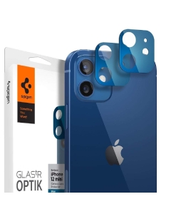 Комплект защитных стекол для камеры для iPhone 12 Mini Spigen (AGL02462) Glass tR Optik Lens Blue