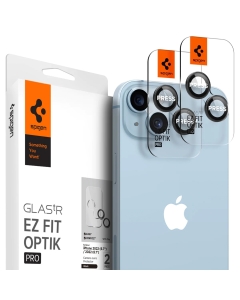 Комплект защитных стекол для камеры для iPhone 14 / 14 Plus Spigen (AGL05213) Optik Pro Lens Protector Black