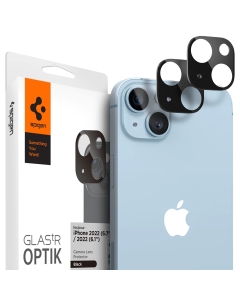 Комплект защитных стекол для камеры для iPhone 14 / 14 Plus Spigen (AGL05274) Optik Lens Protector Black